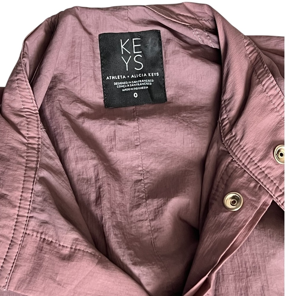 Athleta x‎ Alicia Keys Utility Jumpsuit Nylon Open Back Mauve Parachute Womens 0 - Picture 5 of 16